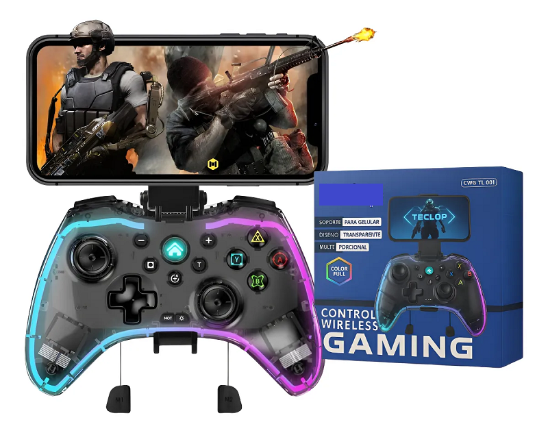 Control Gamer Inalambrico Bluetooth Rgb
